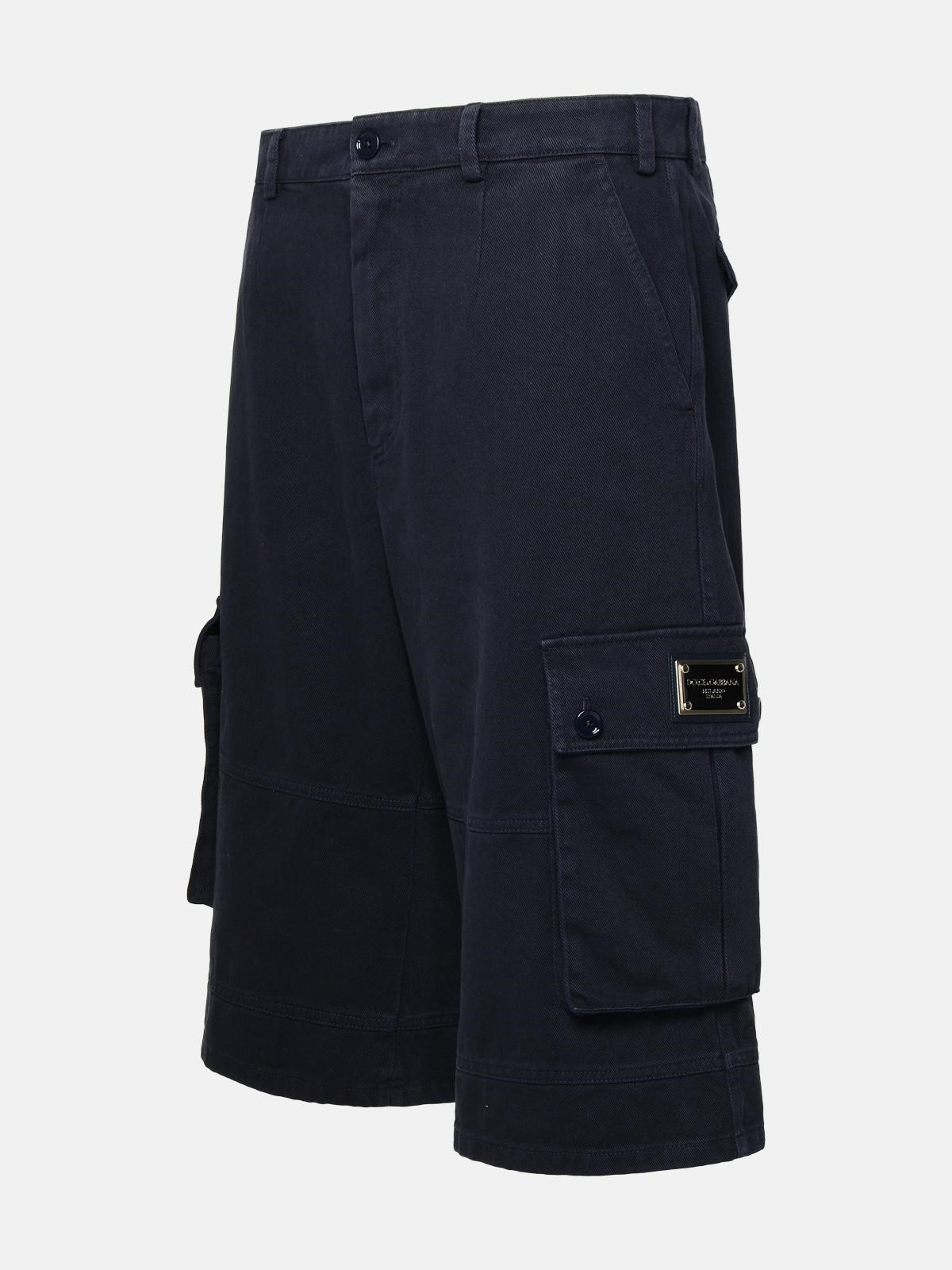 dolce & gabbana BLUE COTTON CARGO BERMUDA SHORTS available on www