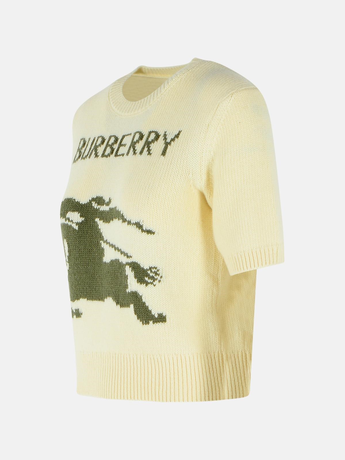 burberry 'SKYLAR EKD' 'CERAMIC WHITE' WOOL AND CASHMERE SWEATER