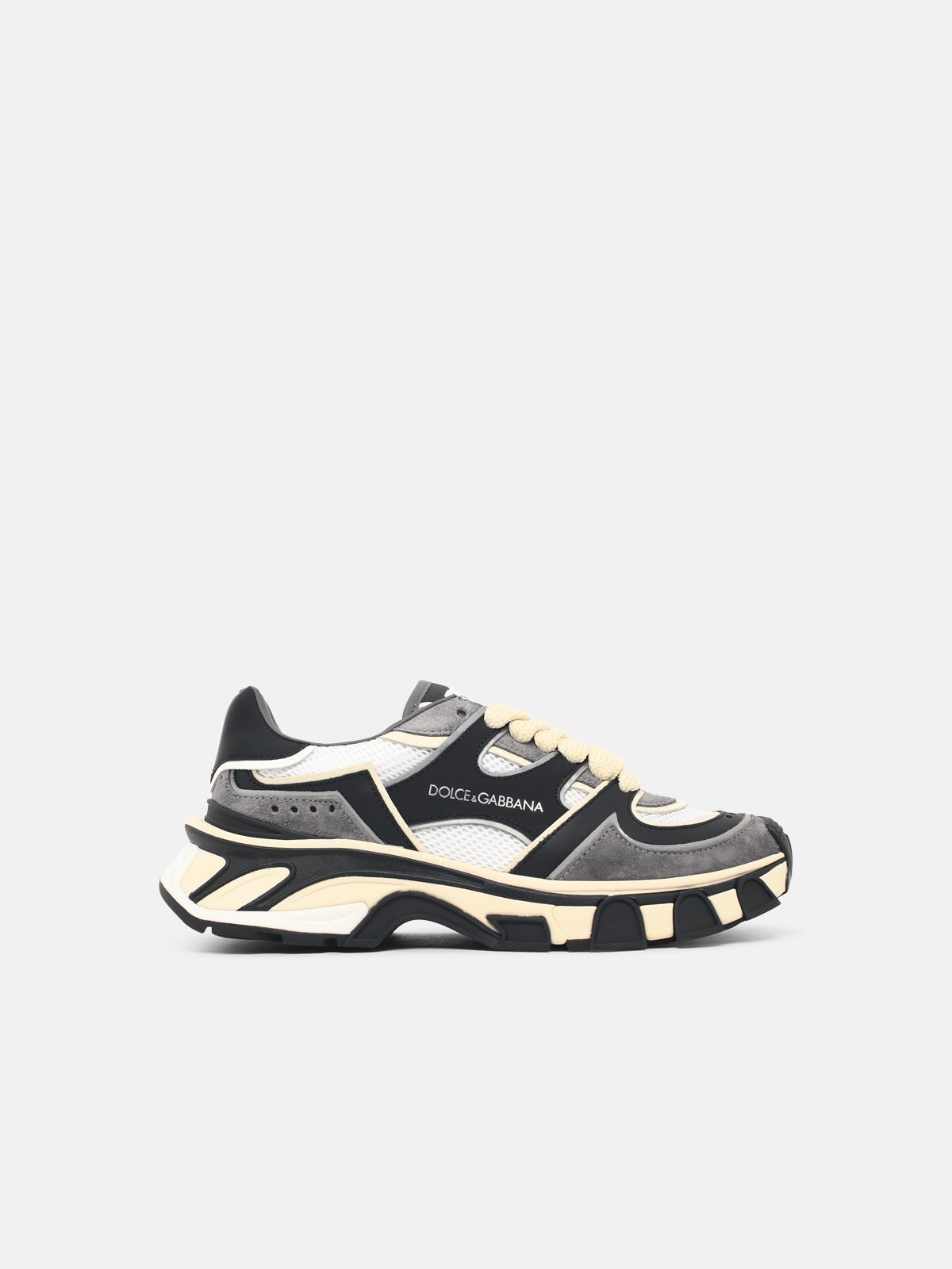 dolce & gabbana 'DG COUNTRY ROAD' WHITE MESH BLEND SNEAKERS