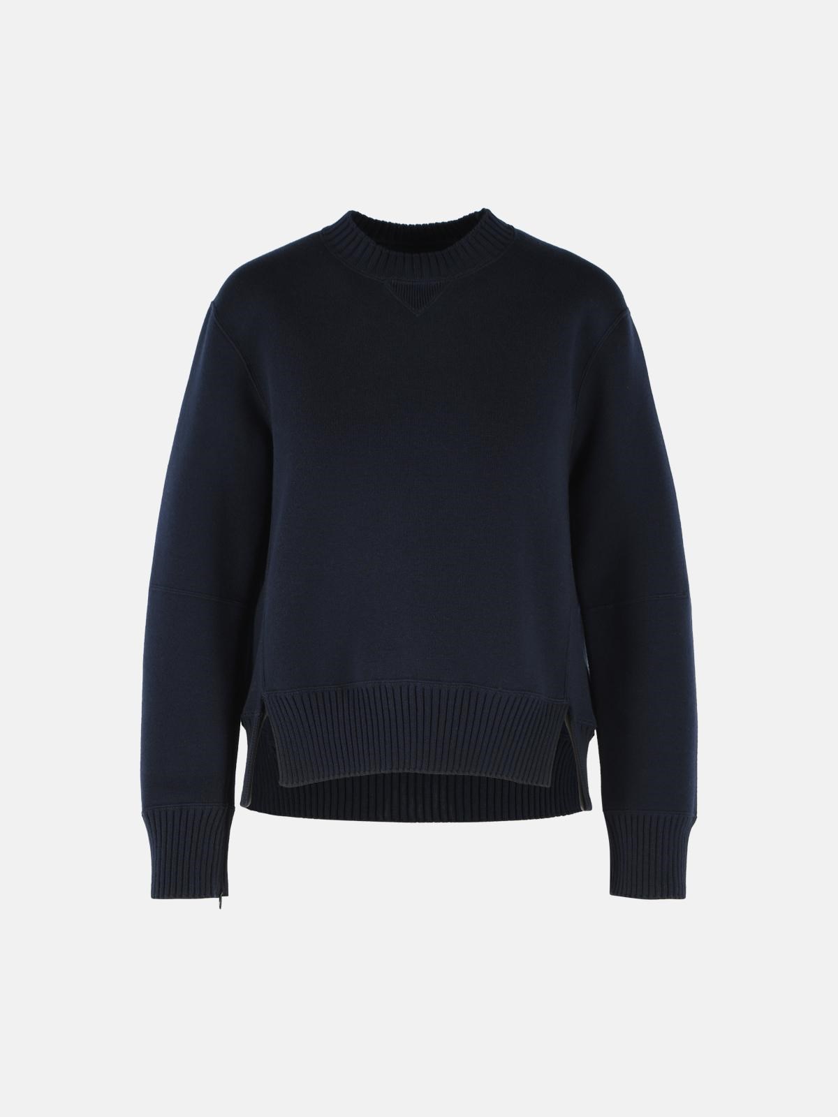 sacai WHITE COTTON BLEND SWEATER available on www.valicostore.com