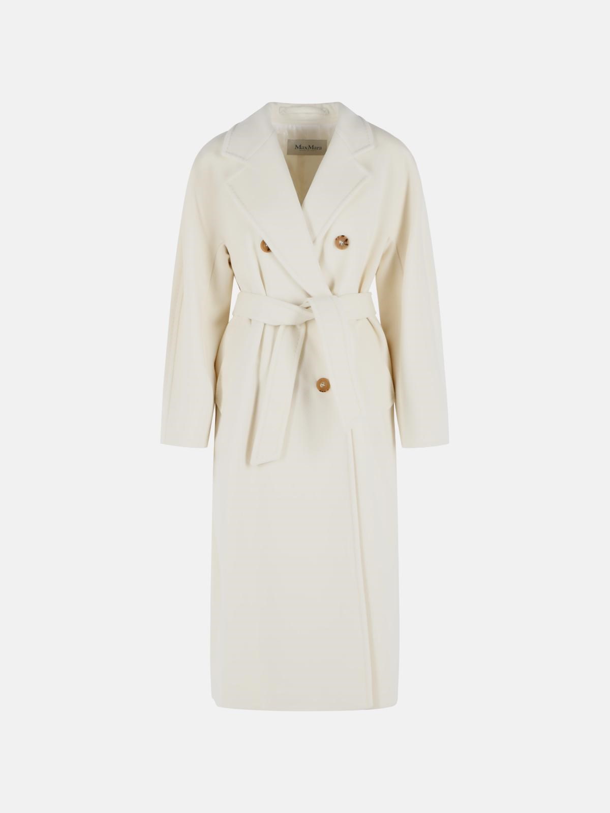 MAXMARA 마담 버진 울 화이트 캐시미어 코트